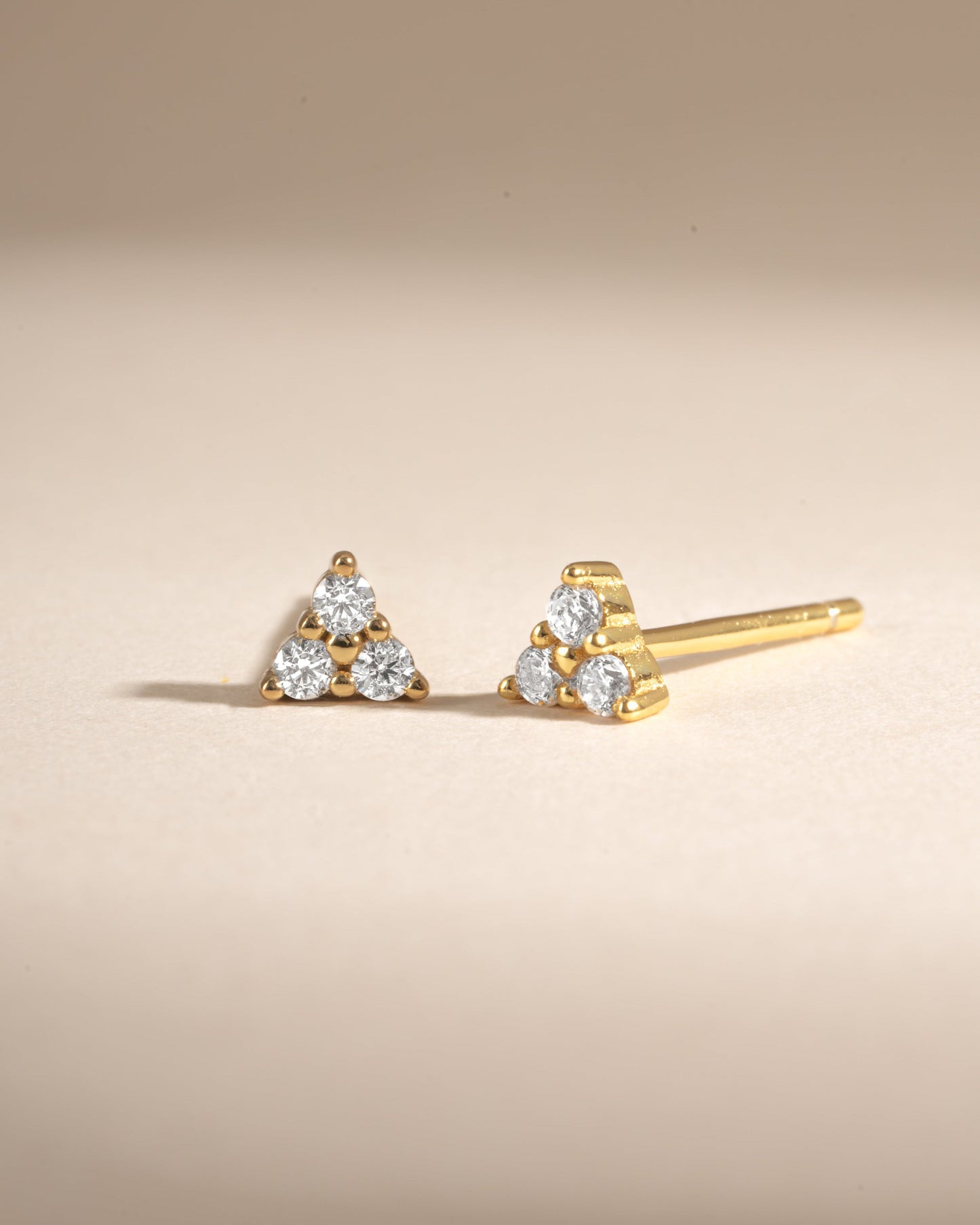 Tiny CZ 3 Stone Studs
