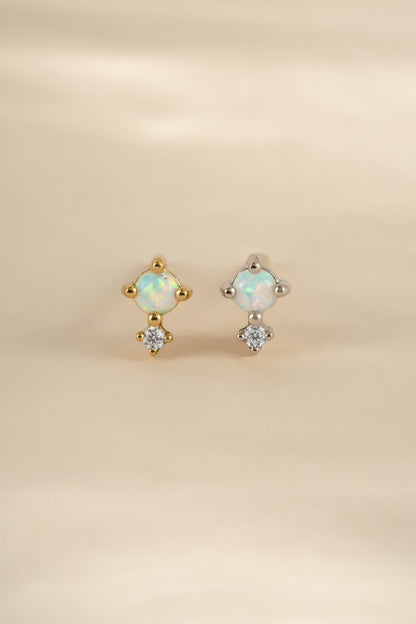 Tiny Opal Stud Earrings