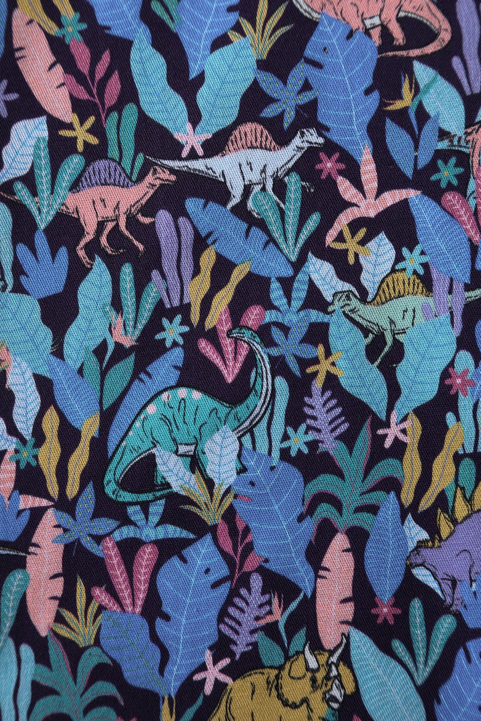 Penelope Dinosaur Shirt Dress in Navy Blue