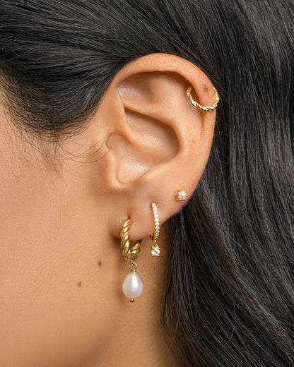 Spiral Pearl Drop Earrings