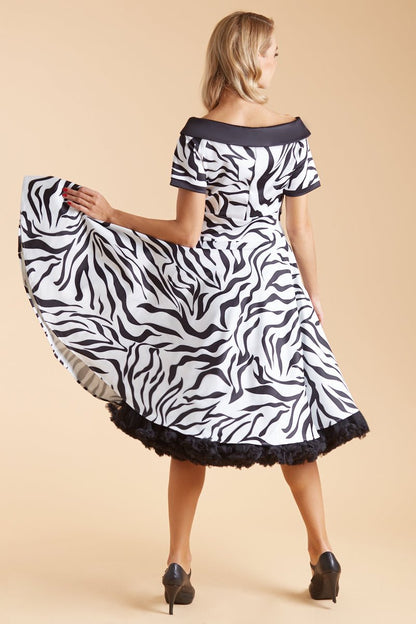 Darlene Zebra Flared Dress