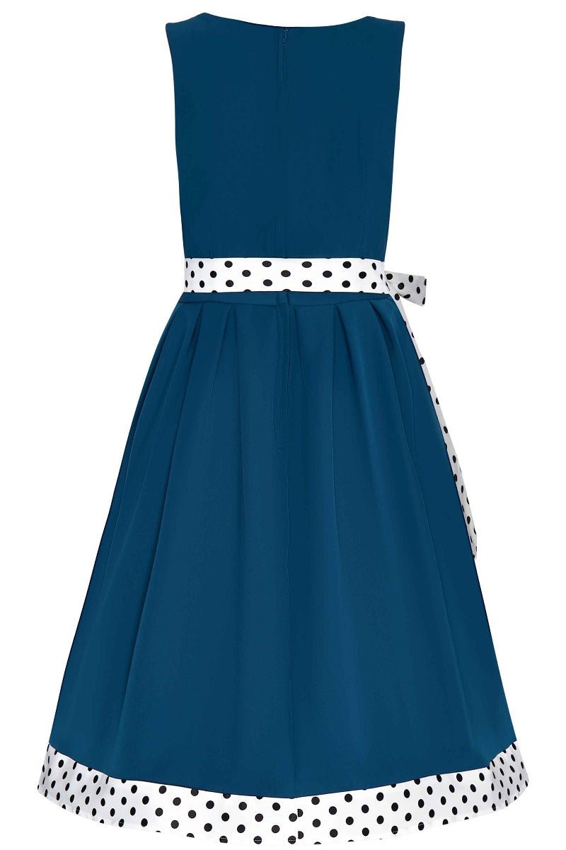 Elizabeth Vintage Style Evening Party Dress in Black-White
