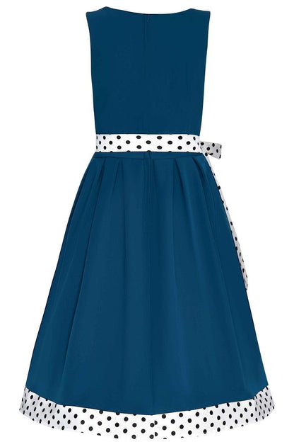 Elizabeth Vintage Style Evening Party Dress in Black-White