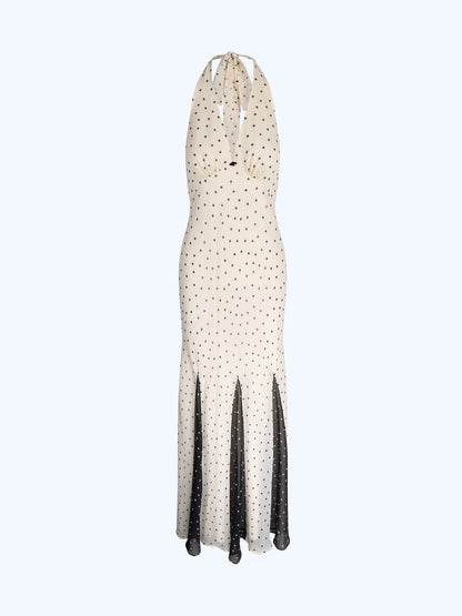 Vivi Dress in White Polka Dot