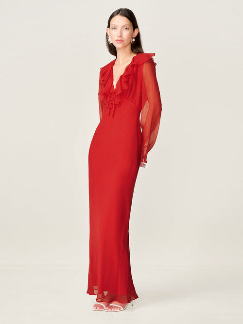 Yvette Dress in Barbados Cherry
